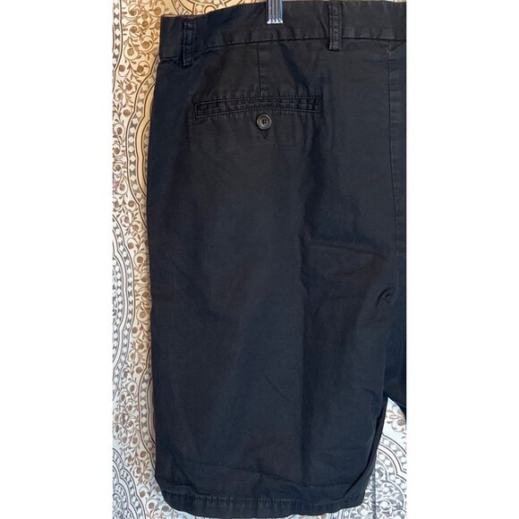 Black Mens Casual Chino Shorts With Pockets & Button Closure - Picture 6 of 9